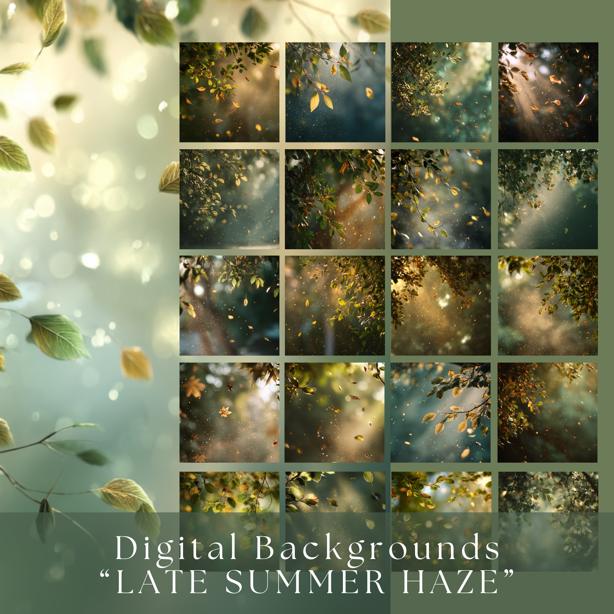 Zestaw kreatywnych teł cyfrowych "Late Summer Haze" - obrazek 3