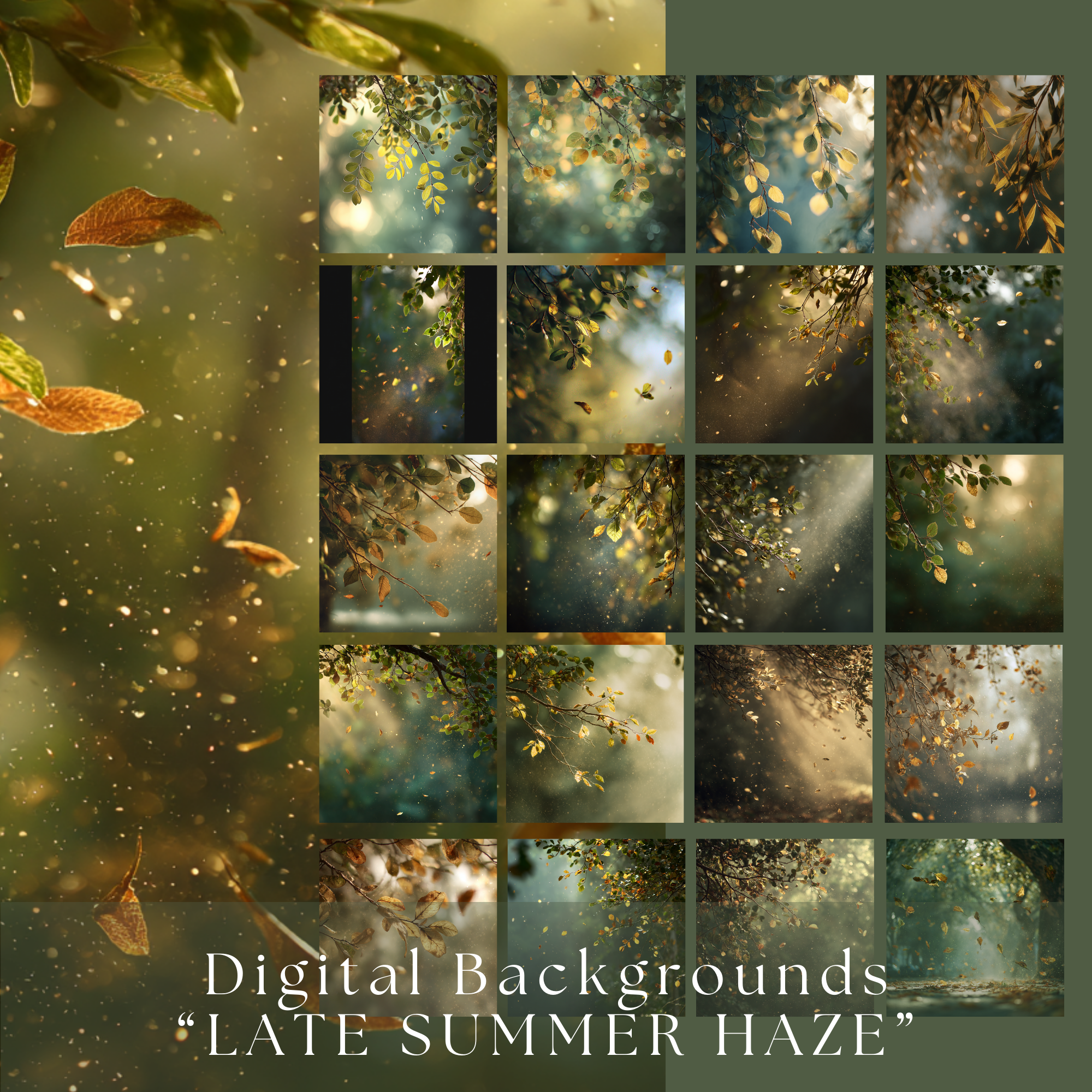 Zestaw kreatywnych teł cyfrowych "Late Summer Haze" - obrazek 2