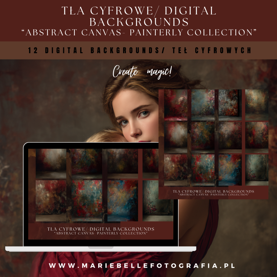 TŁA CYFROWE/ DIGITAL BACKGROUNDS “Abstract Canvas- Painterly Collection”