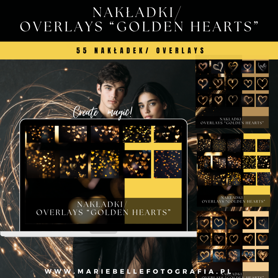 ⚠⚠ PROMOCJA ⚠⚠ Nakładki/ Overlays "Golden Hearts"