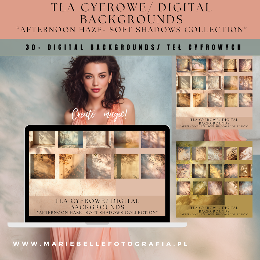 TŁA CYFROWE/ DIGITAL BACKGROUNDS “Afternoon Haze- soft shadows collection”
