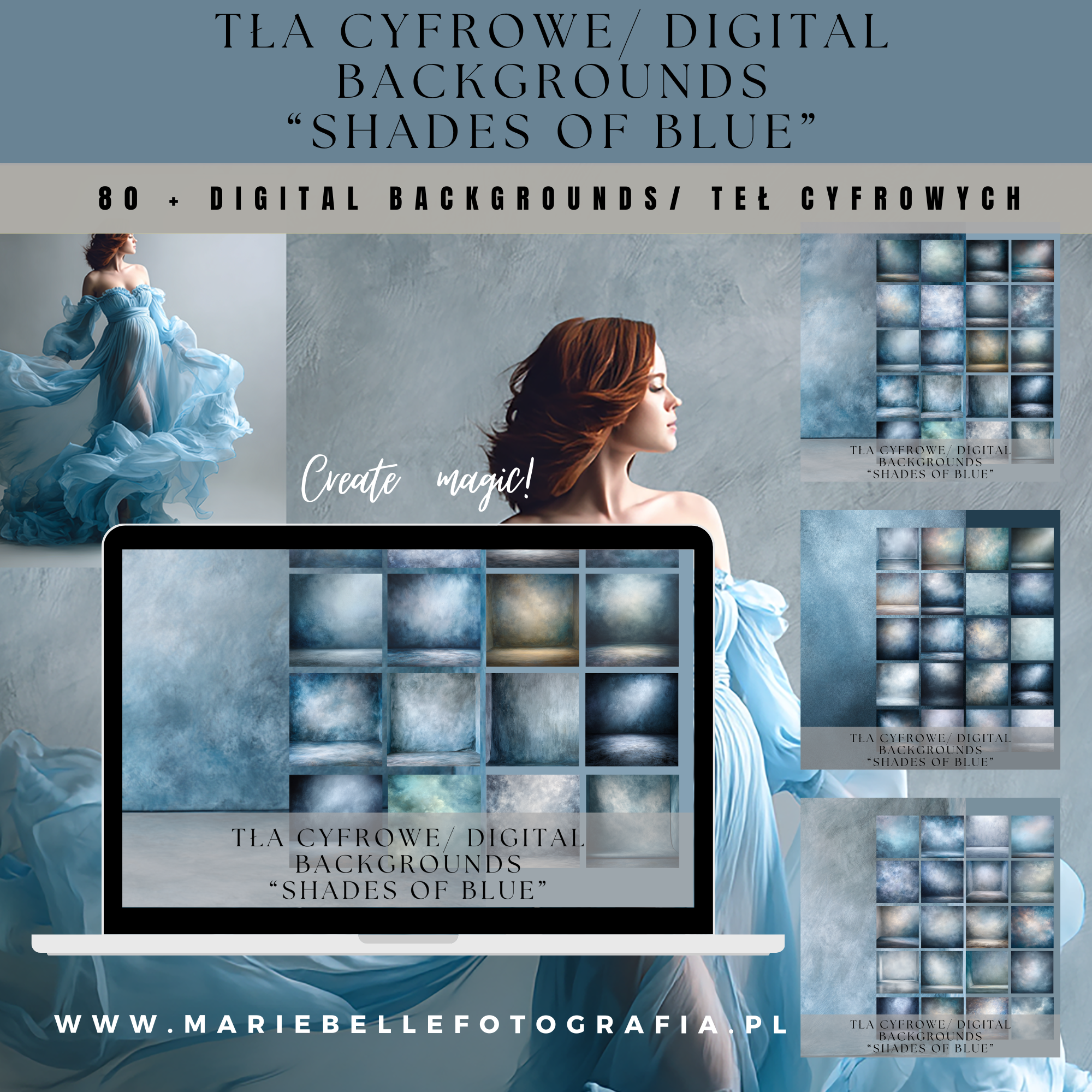 Tła cyfrowe "Shades of Blue"