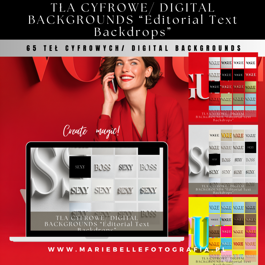 Tła Cyfrowe/ Digital Backgrounds "Editorial Text Backdrops"