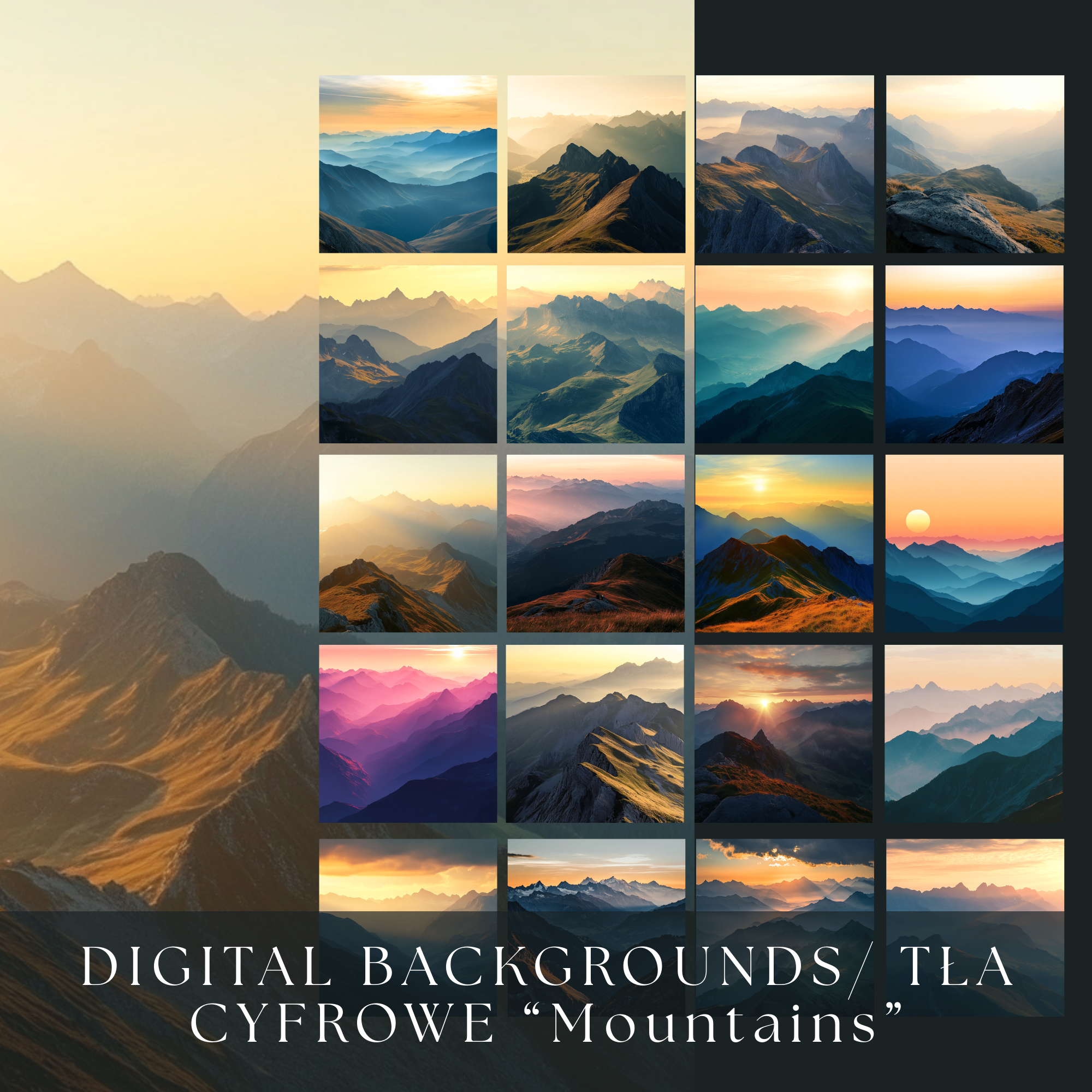 ⚠⚠ PROMOCJA ⚠⚠ Digital Backgrounds/ Tła Cyfrowe "Mountains" - obrazek 4