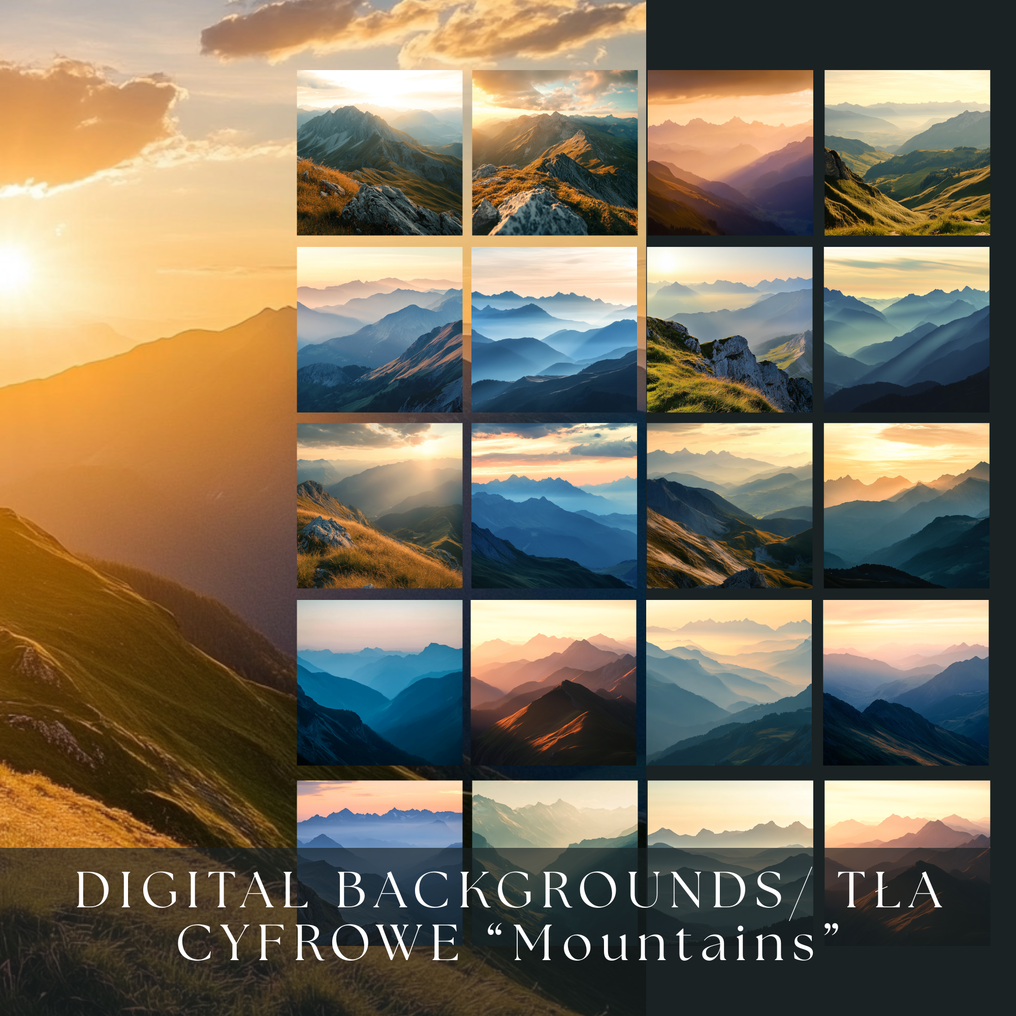 ⚠⚠ PROMOCJA ⚠⚠ Digital Backgrounds/ Tła Cyfrowe "Mountains" - obrazek 6