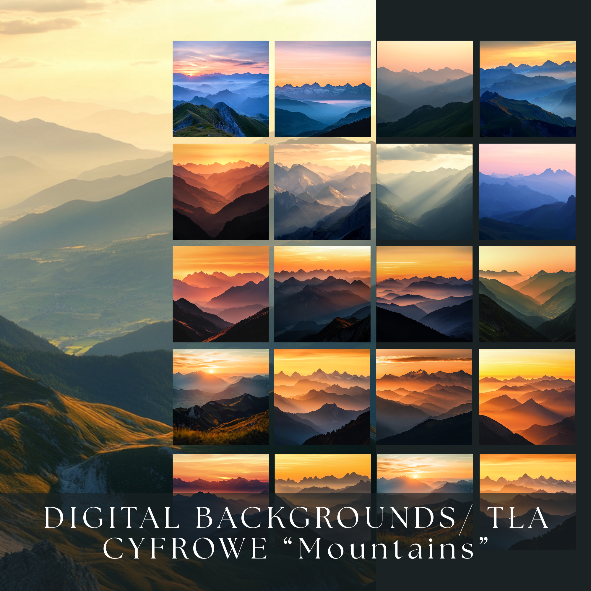 ⚠⚠ PROMOCJA ⚠⚠ Digital Backgrounds/ Tła Cyfrowe "Mountains" - obrazek 7