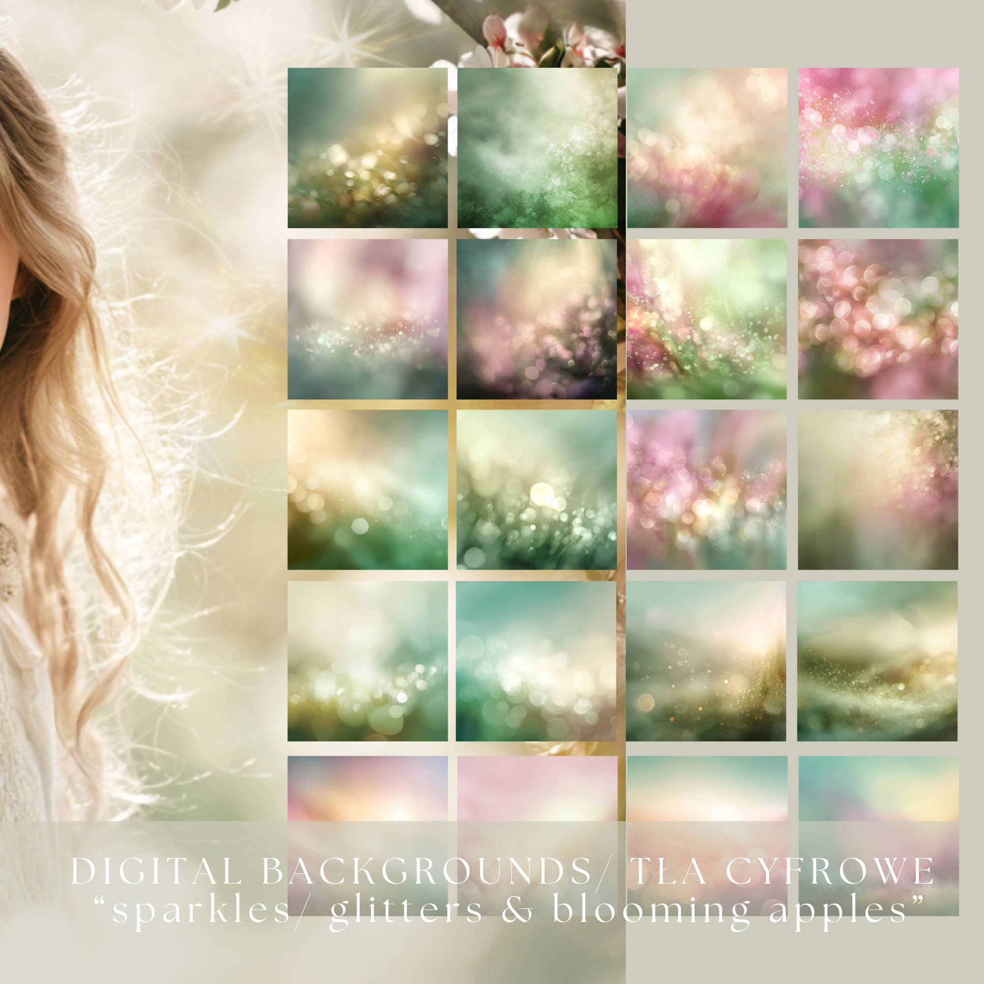 DIGITAL BACKGROUNDS/ TŁA CYFROWE “sparkles/ glitters & blooming apples” - obrazek 9