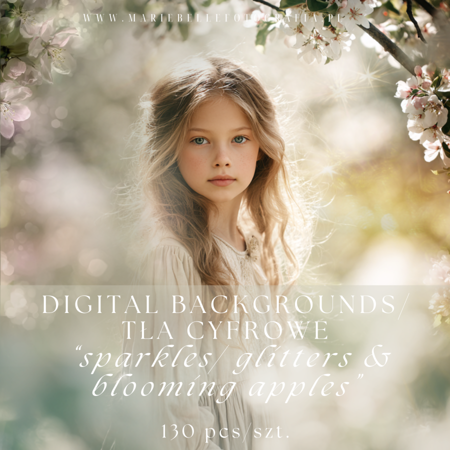 DIGITAL BACKGROUNDS/ TŁA CYFROWE “sparkles/ glitters & blooming apples”